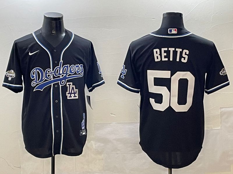 Men Los Angeles Dodgers #50 Betts Black Fashion Game 2025 Nike MLB Jersey style 3069->los angeles dodgers->MLB Jersey